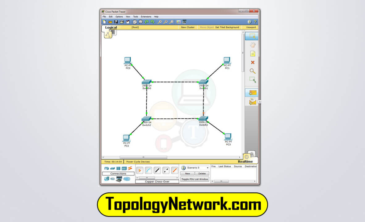 test ring topology in cisco packet tracer step 1
